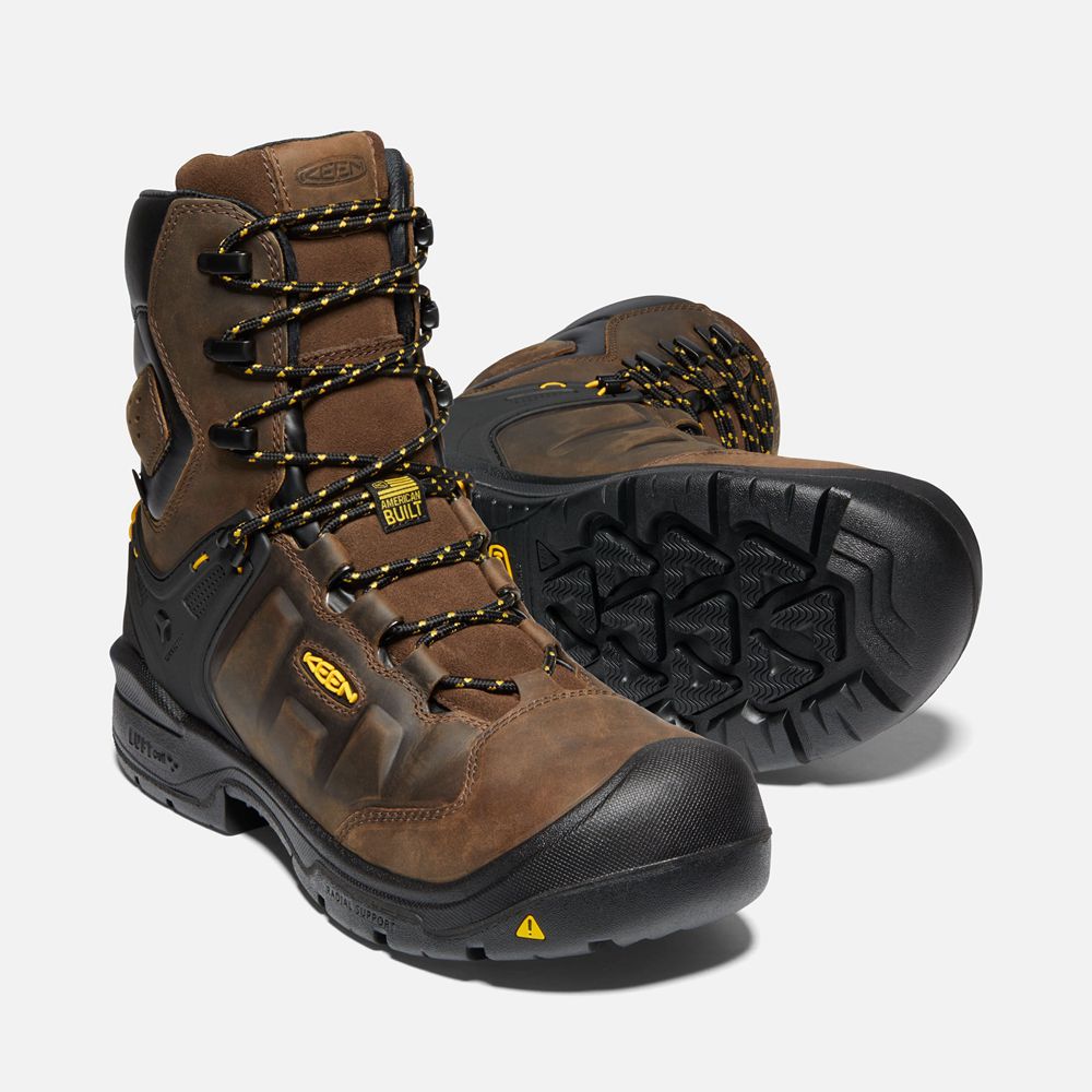 Keen Trekking Bot Erkek Kahverengi - Dover 8\" Waterproof (Carbon-Fiber Toe) - Türkiye PFOA93287